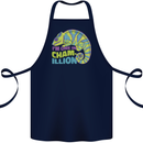 Im One in a Chamillion Funny Chameleon Cotton Apron 100% Organic Navy Blue
