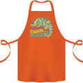 Im One in a Chamillion Funny Chameleon Cotton Apron 100% Organic Orange