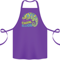 Im One in a Chamillion Funny Chameleon Cotton Apron 100% Organic Purple