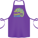 Im One in a Chamillion Funny Chameleon Cotton Apron 100% Organic Purple
