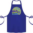 Im One in a Chamillion Funny Chameleon Cotton Apron 100% Organic Royal Blue