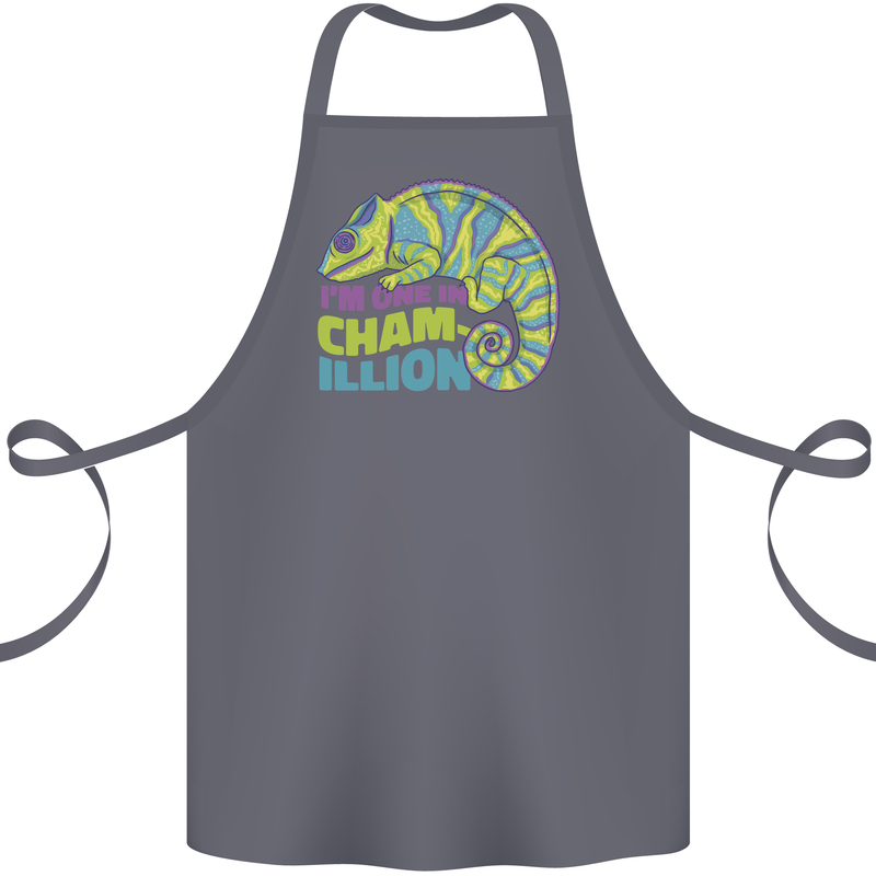 Im One in a Chamillion Funny Chameleon Cotton Apron 100% Organic Steel