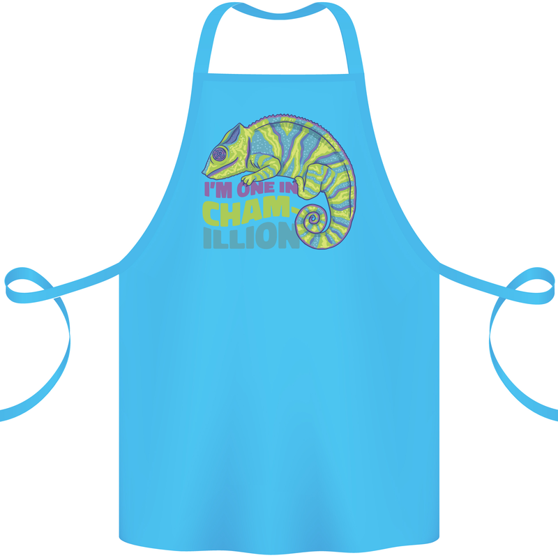 Im One in a Chamillion Funny Chameleon Cotton Apron 100% Organic Turquoise