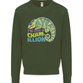 Im One in a Chamillion Funny Chameleon Kids Sweatshirt Jumper Forest Green