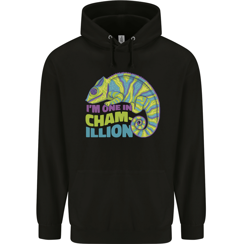 Im One in a Chamillion Funny Chameleon Mens 80% Cotton Hoodie Black