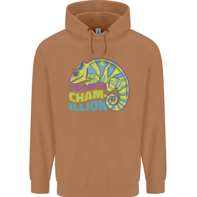 Im One in a Chamillion Funny Chameleon Mens 80% Cotton Hoodie Caramel Latte