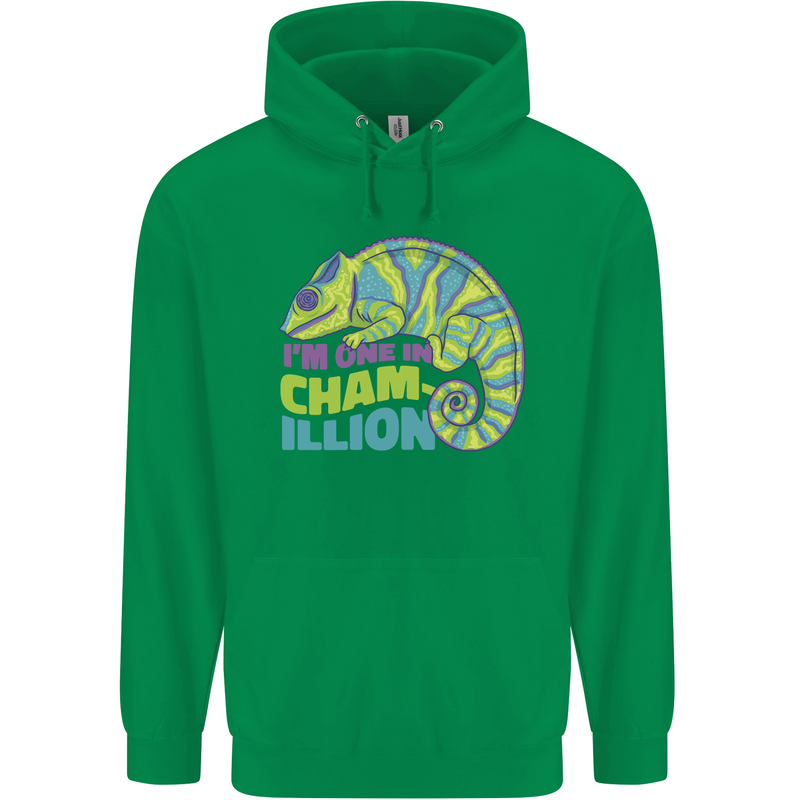 Im One in a Chamillion Funny Chameleon Mens 80% Cotton Hoodie Irish Green