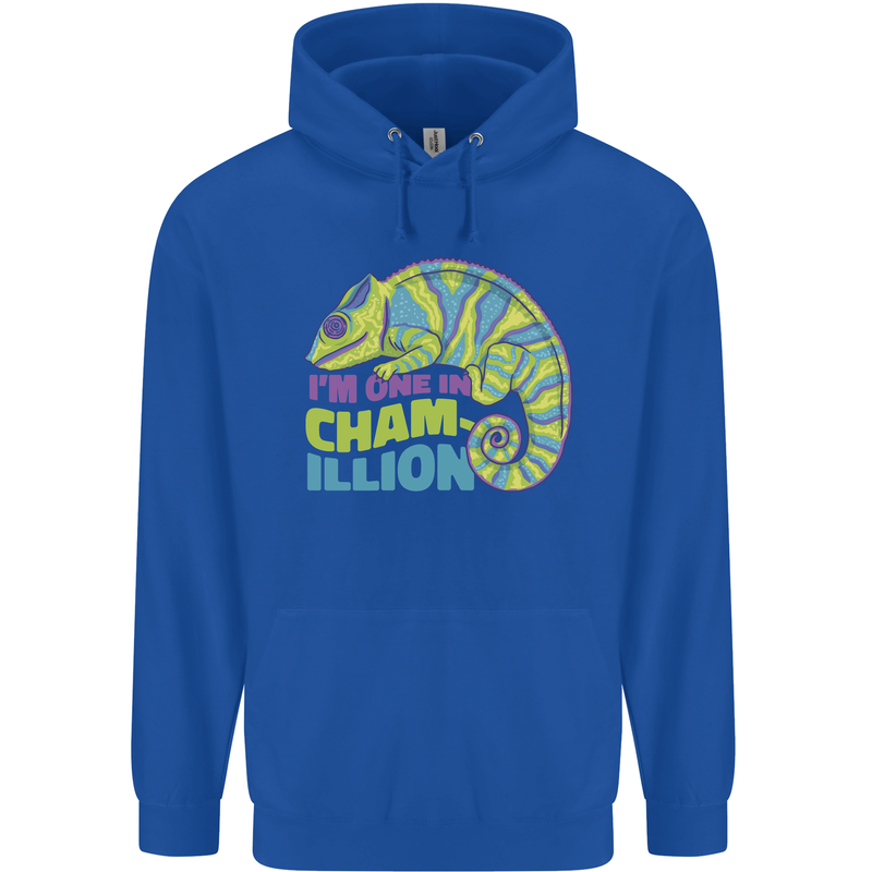 Im One in a Chamillion Funny Chameleon Mens 80% Cotton Hoodie Royal Blue