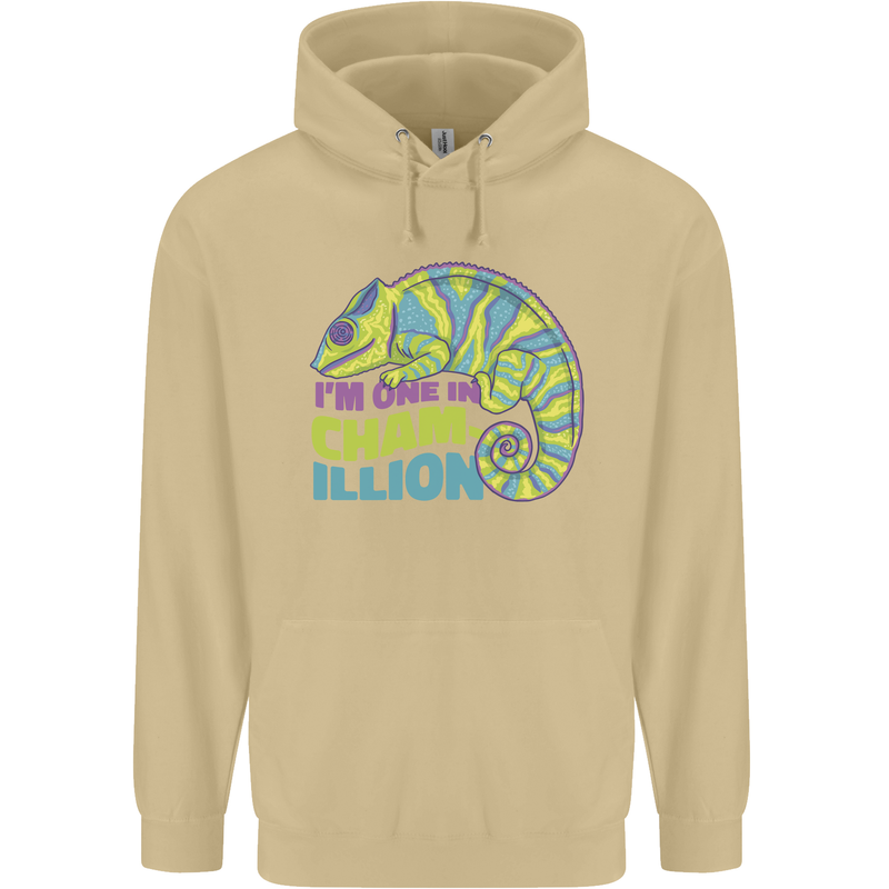 Im One in a Chamillion Funny Chameleon Mens 80% Cotton Hoodie Sand