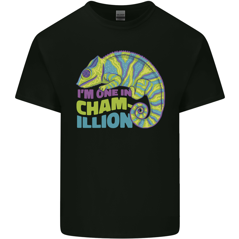 Im One in a Chamillion Funny Chameleon Mens Cotton T-Shirt Tee Top Black