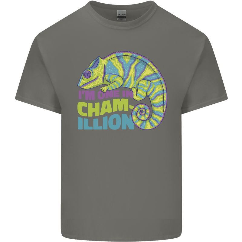 Im One in a Chamillion Funny Chameleon Mens Cotton T-Shirt Tee Top Charcoal