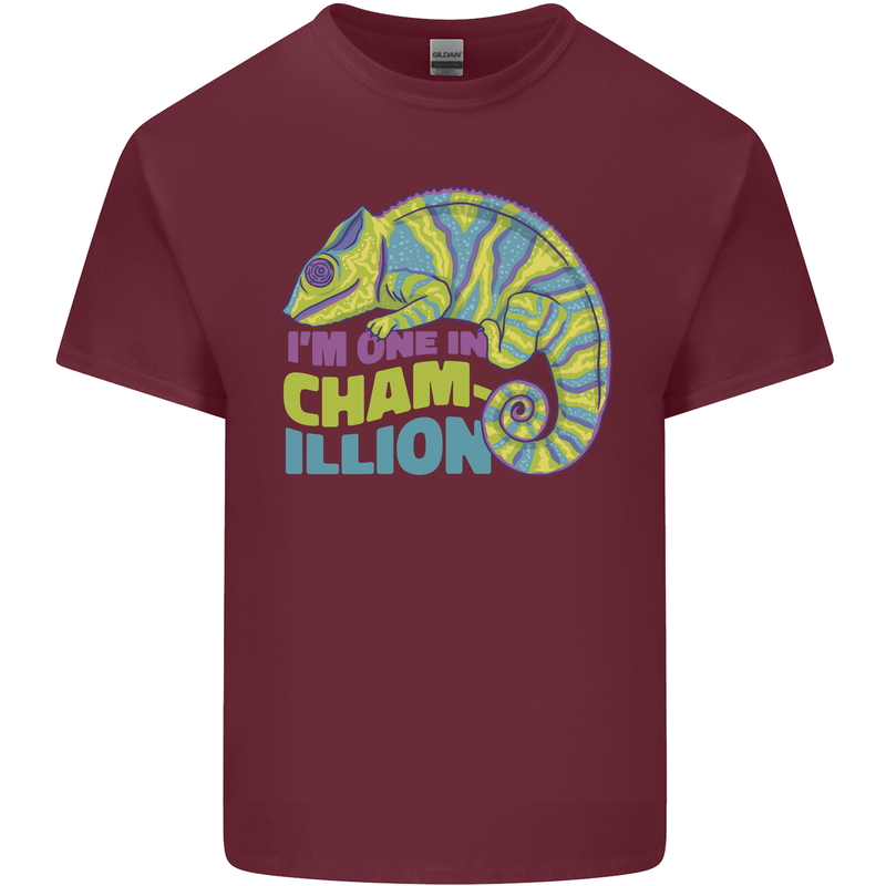 Im One in a Chamillion Funny Chameleon Mens Cotton T-Shirt Tee Top Maroon