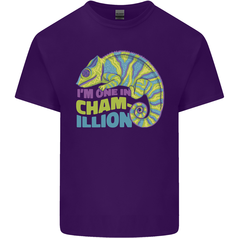 Im One in a Chamillion Funny Chameleon Mens Cotton T-Shirt Tee Top Purple
