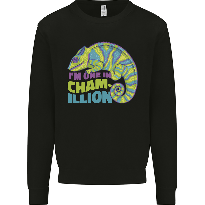 Im One in a Chamillion Funny Chameleon Mens Sweatshirt Jumper Black