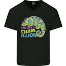 Im One in a Chamillion Funny Chameleon Mens V-Neck Cotton T-Shirt Black