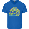 Im One in a Chamillion Funny Chameleon Mens V-Neck Cotton T-Shirt Royal Blue