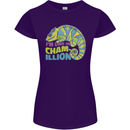 Im One in a Chamillion Funny Chameleon Womens Petite Cut T-Shirt Purple