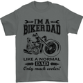 Im a Biker Dad Funny Fathers Day Motorcycle Mens T-Shirt Cotton Gildan Charcoal