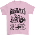 Im a Biker Dad Funny Fathers Day Motorcycle Mens T-Shirt Cotton Gildan Light Pink