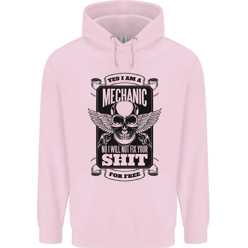 Im a Mechanic No Wont Fix For Free Funny Childrens Kids Hoodie Light Pink