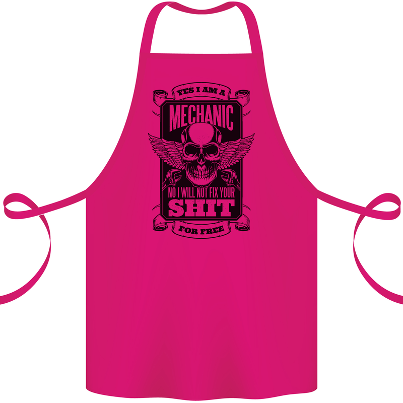 Im a Mechanic No Wont Fix For Free Funny Cotton Apron 100% Organic Pink