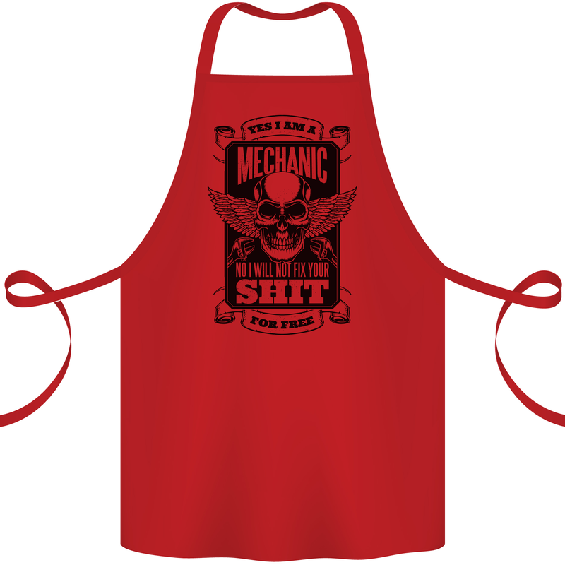 Im a Mechanic No Wont Fix For Free Funny Cotton Apron 100% Organic Red