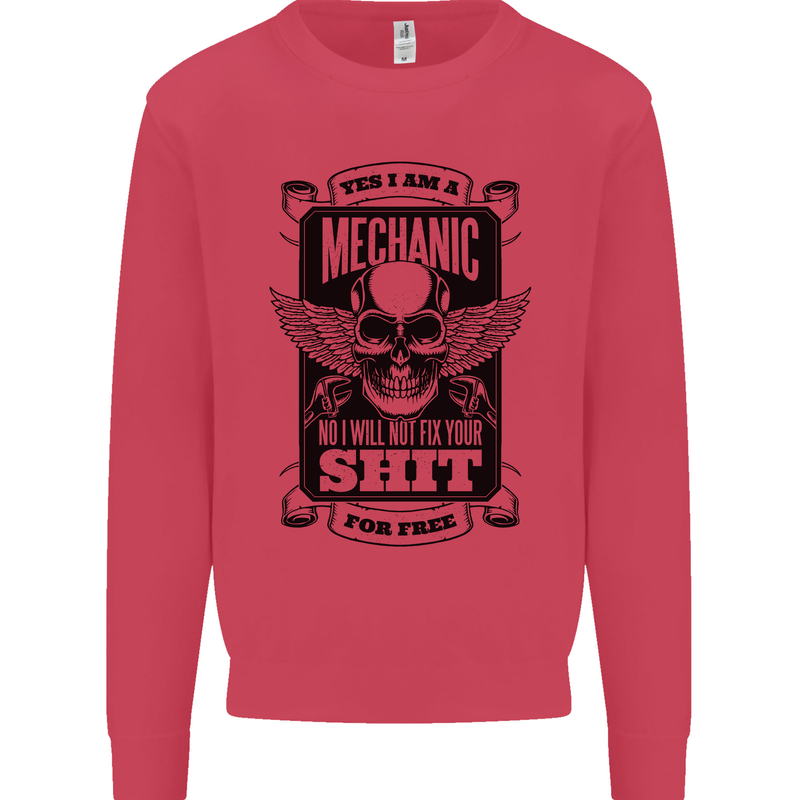 Im a Mechanic No Wont Fix For Free Funny Kids Sweatshirt Jumper Heliconia