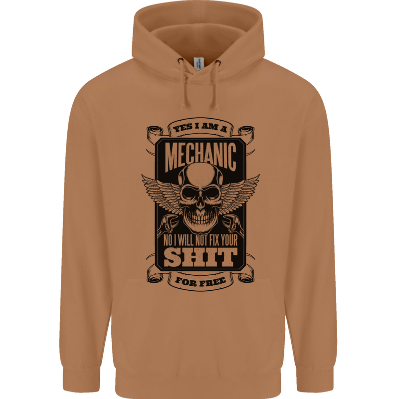 Im a Mechanic No Wont Fix For Free Funny Mens 80% Cotton Hoodie Caramel Latte