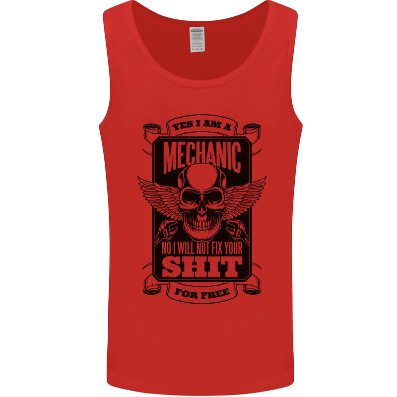 Im a Mechanic No Wont Fix For Free Funny Mens Vest Tank Top Red