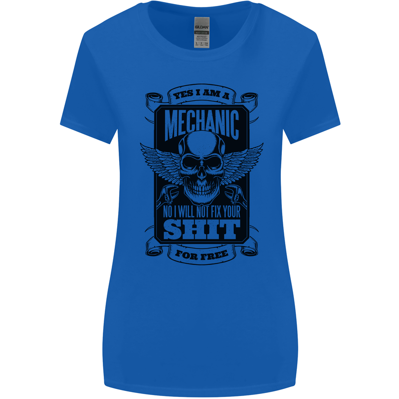 Im a Mechanic No Wont Fix For Free Funny Womens Wider Cut T-Shirt Royal Blue