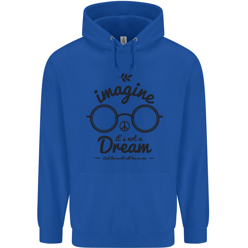 Imagine Its Not a Dream World Peace Hippy Childrens Kids Hoodie Royal Blue