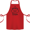 Imagine Its Not a Dream World Peace Hippy Cotton Apron 100% Organic Red