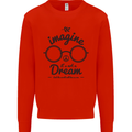 Imagine Its Not a Dream World Peace Hippy Kids Sweatshirt Jumper Bright Red