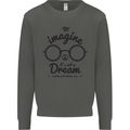 Imagine Its Not a Dream World Peace Hippy Kids Sweatshirt Jumper Storm Grey