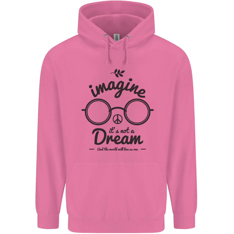Imagine Its Not a Dream World Peace Hippy Mens 80% Cotton Hoodie Azelea