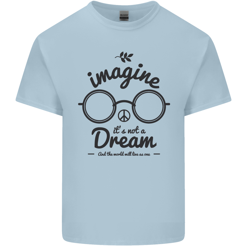 Imagine Its Not a Dream World Peace Hippy Mens Cotton T-Shirt Tee Top Light Blue