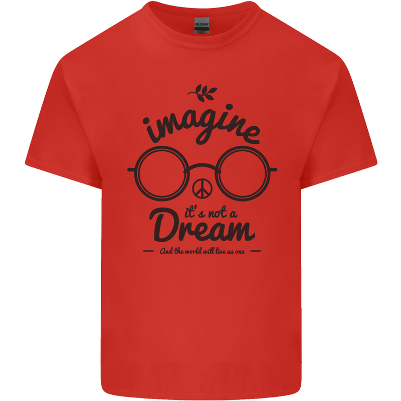 Imagine Its Not a Dream World Peace Hippy Mens Cotton T-Shirt Tee Top Red