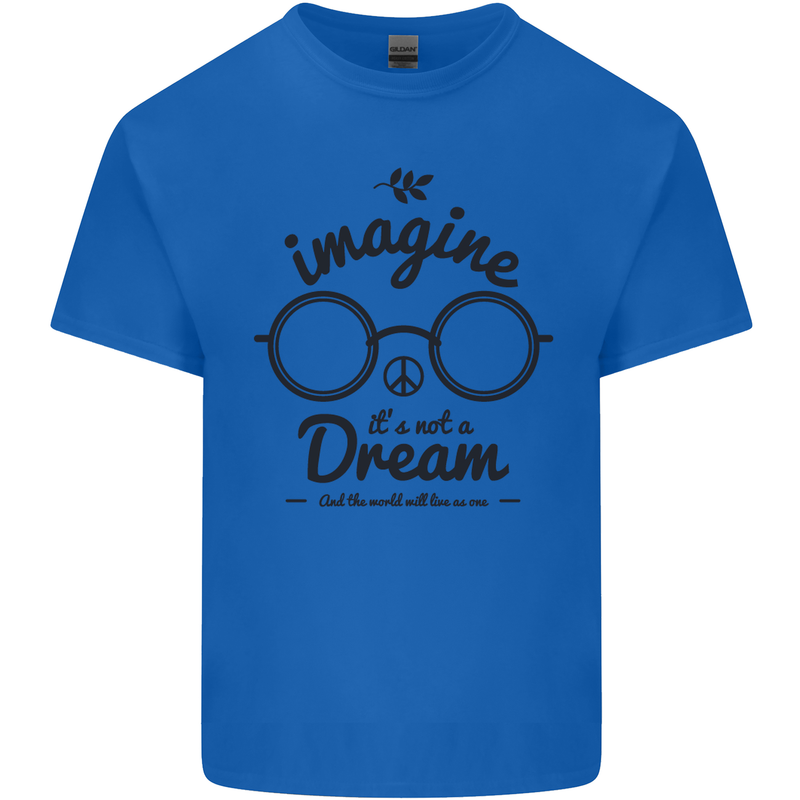 Imagine Its Not a Dream World Peace Hippy Mens Cotton T-Shirt Tee Top Royal Blue