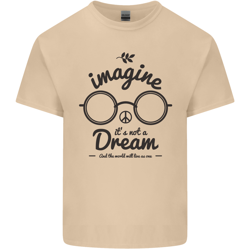 Imagine Its Not a Dream World Peace Hippy Mens Cotton T-Shirt Tee Top Sand