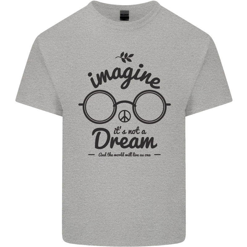 Imagine Its Not a Dream World Peace Hippy Mens Cotton T-Shirt Tee Top Sports Grey