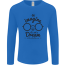 Imagine Its Not a Dream World Peace Hippy Mens Long Sleeve T-Shirt Royal Blue