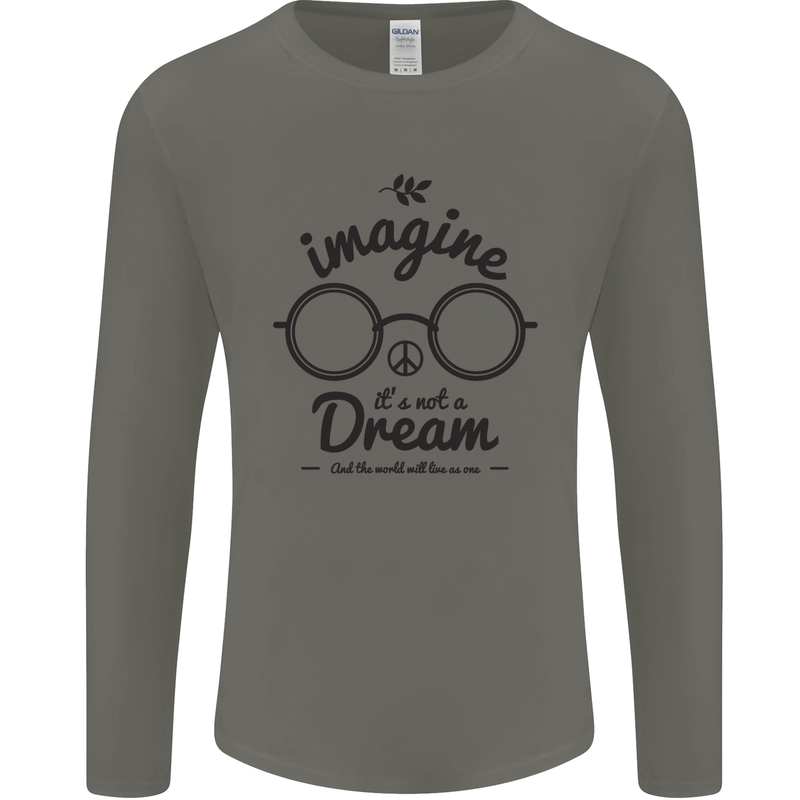 Imagine Its Not a Dream World Peace Hippy Mens Long Sleeve T-Shirt White