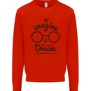 Imagine Its Not a Dream World Peace Hippy Mens Sweatshirt Jumper Bright Red