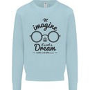 Imagine Its Not a Dream World Peace Hippy Mens Sweatshirt Jumper Light Blue