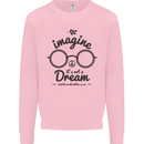 Imagine Its Not a Dream World Peace Hippy Mens Sweatshirt Jumper Light Pink