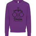 Imagine Its Not a Dream World Peace Hippy Mens Sweatshirt Jumper Purple
