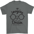 Imagine Its Not a Dream World Peace Hippy Mens T-Shirt Cotton Gildan Charcoal