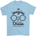 Imagine Its Not a Dream World Peace Hippy Mens T-Shirt Cotton Gildan Light Blue