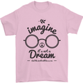 Imagine Its Not a Dream World Peace Hippy Mens T-Shirt Cotton Gildan Light Pink