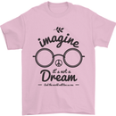 Imagine Its Not a Dream World Peace Hippy Mens T-Shirt Cotton Gildan Light Pink